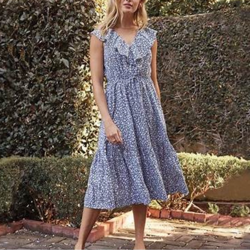 Summersalt Floral Ruffle Island Sleeveless Summer Dress